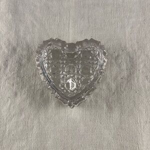 Vintage Heart Shaped Trinket Box - Annahutte 24% Lead Crystal - Germany